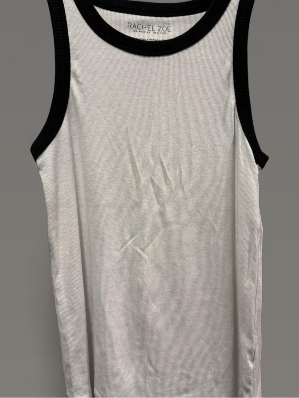Rachel Zoe White Tank Top with Black Trim
